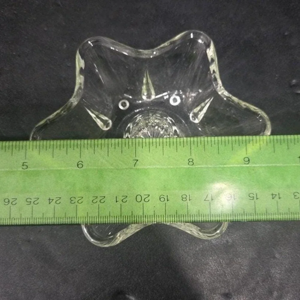 Anchor Hocking Six‎ Point Star Candlestick Holders, Set of 2, Vintage Votive